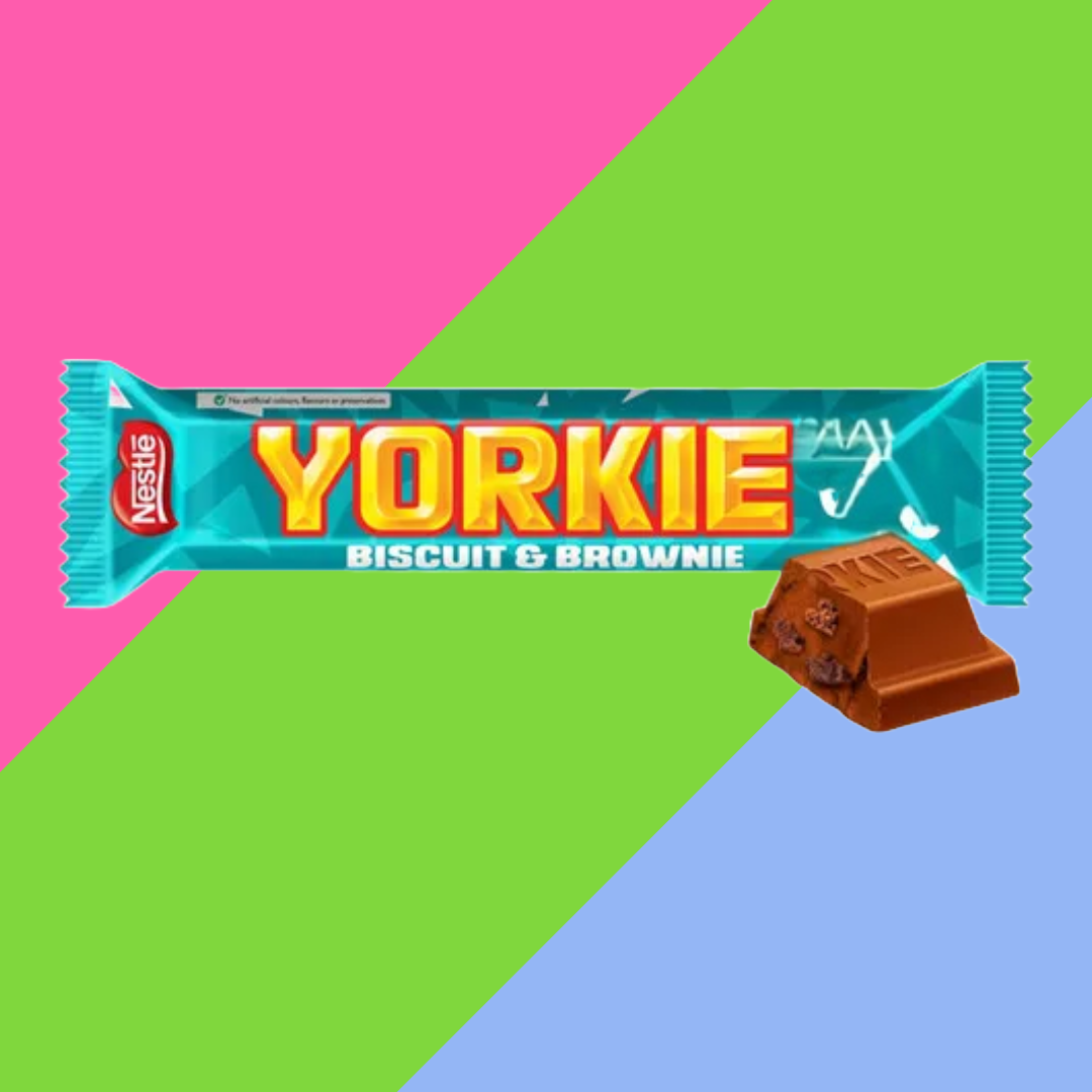 Yorkie Biscuit & Brownie Flavour Milk Chocolate Bar 24x44g