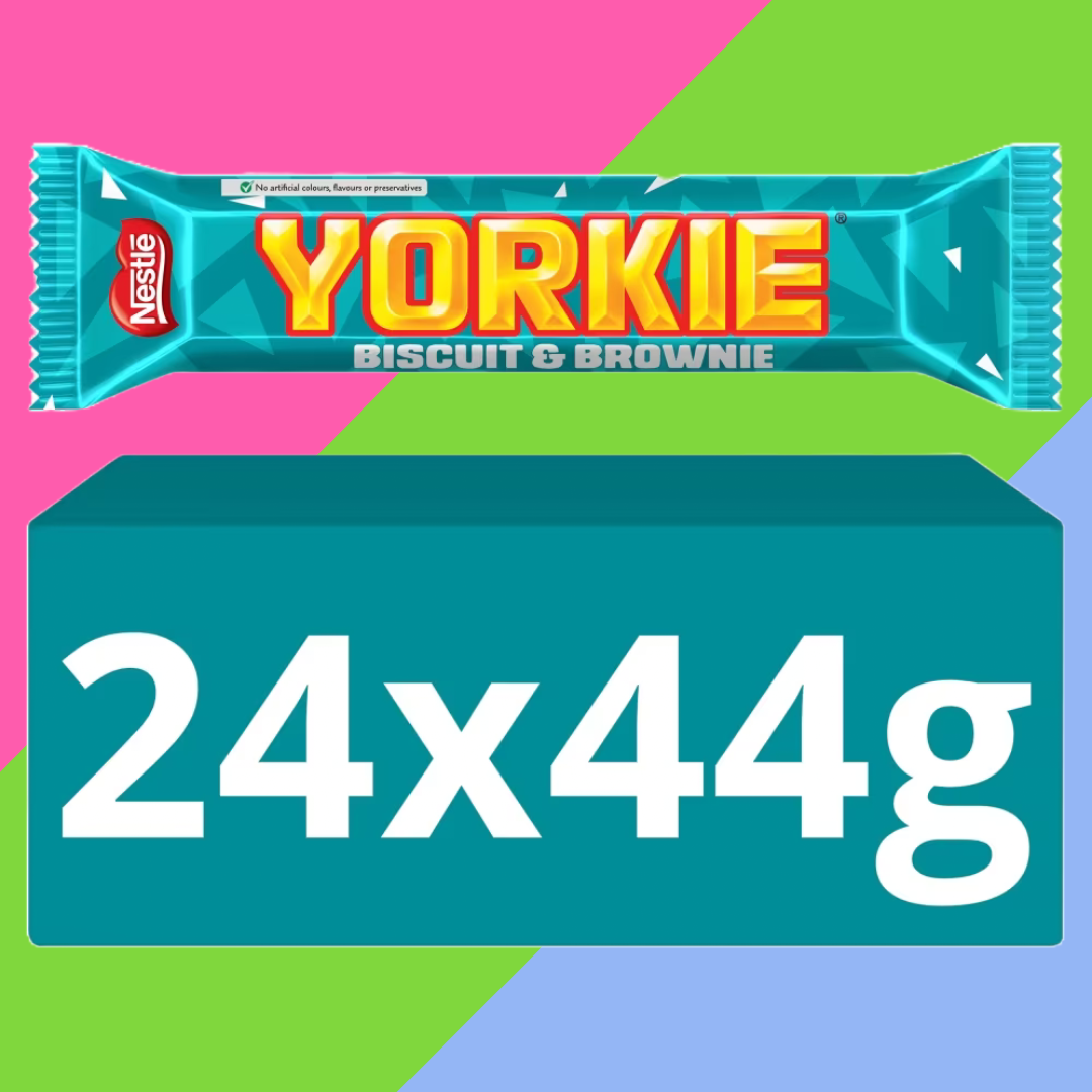 Yorkie Biscuit & Brownie Flavour Milk Chocolate Bar 24x44g