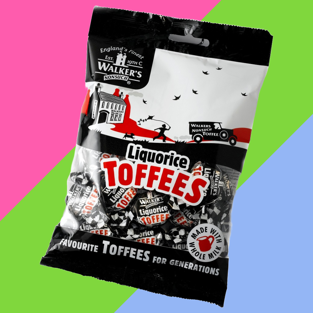 Walker's Nonsuch Liquorice Toffee Bags 12x150g