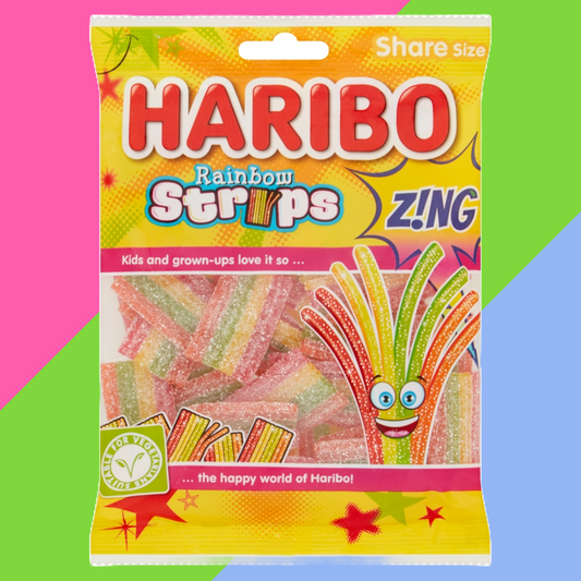 Haribo Rainbow Strips Z!ng Share Bags 12x130g