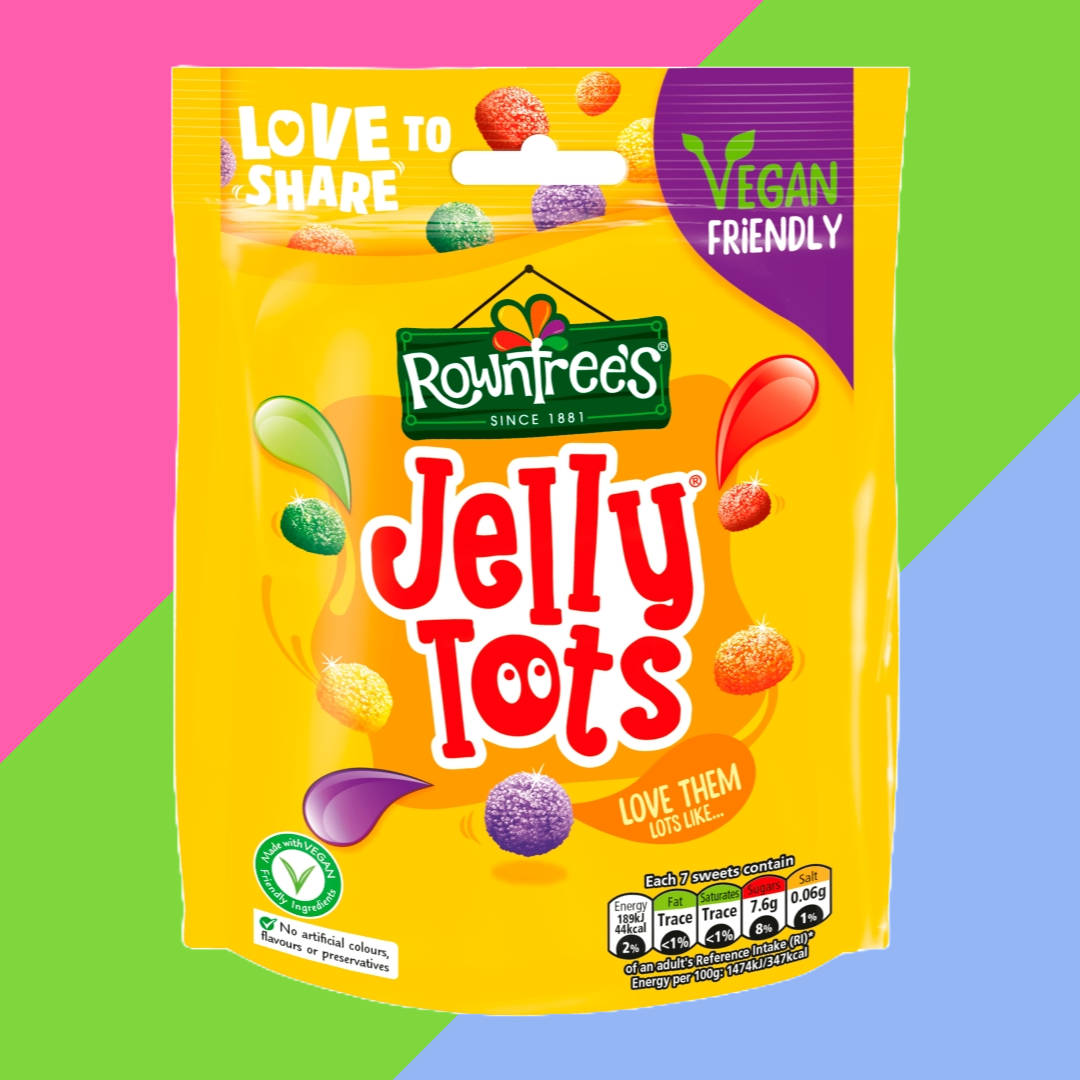 Rowntree's Jelly Tots Vegan Friendly Sweets Sharing Bag 10x150g