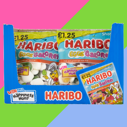 Haribo Eggs Galore Fruit Flavour Jelly & Foam Sweets Sharing Bag 12x140g