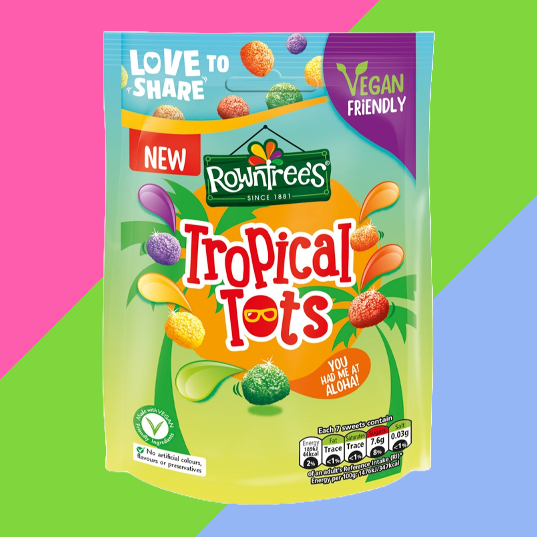 Rowntree's Tropical Tots Vegan Friendly Sweets Sharing Bag 10x140g