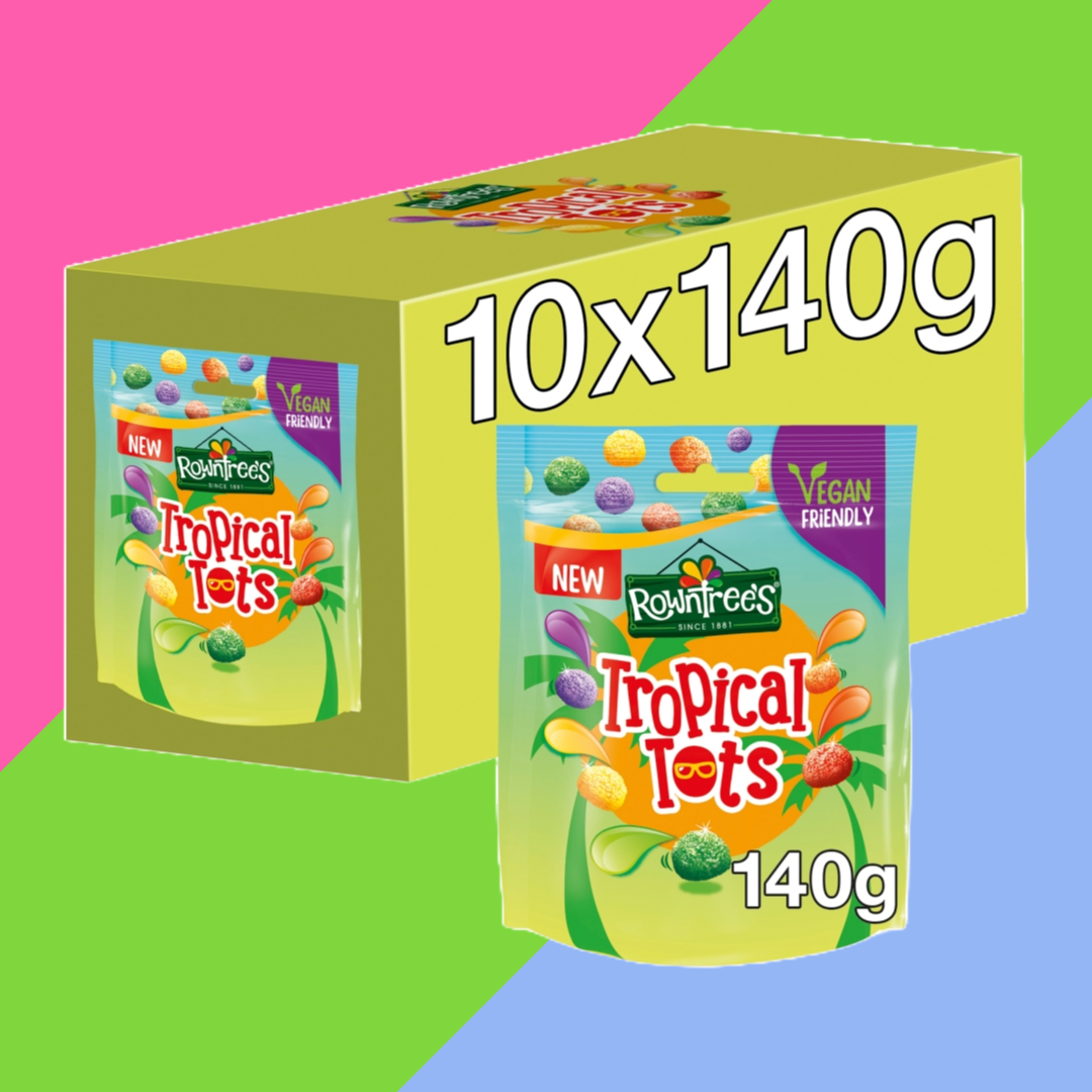 Rowntree's Tropical Tots Vegan Friendly Sweets Sharing Bag 10x140g