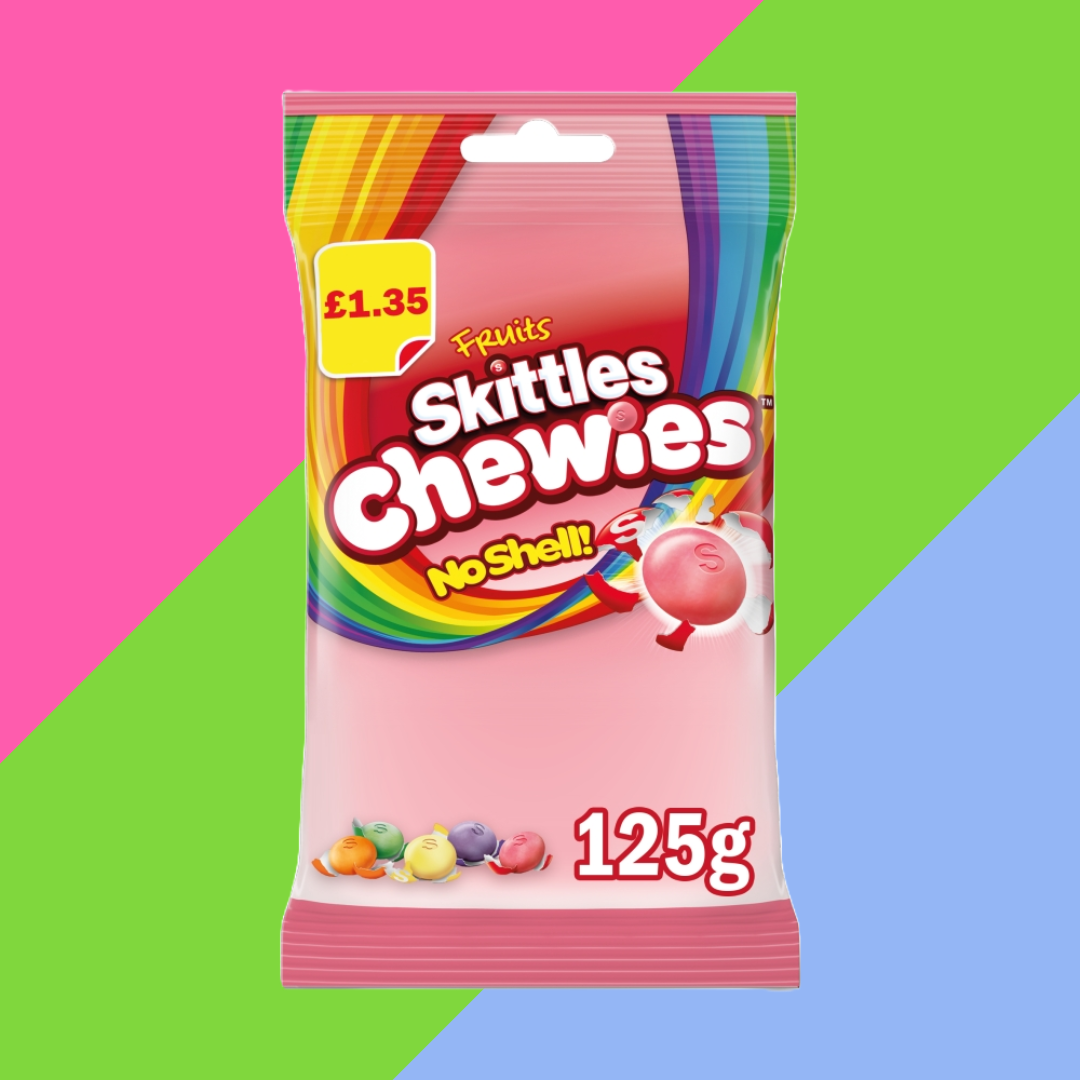 Skittles Chewies Vegan Sweets Fruit Flavoured Treat Bag 12x125g £1.35 PMP