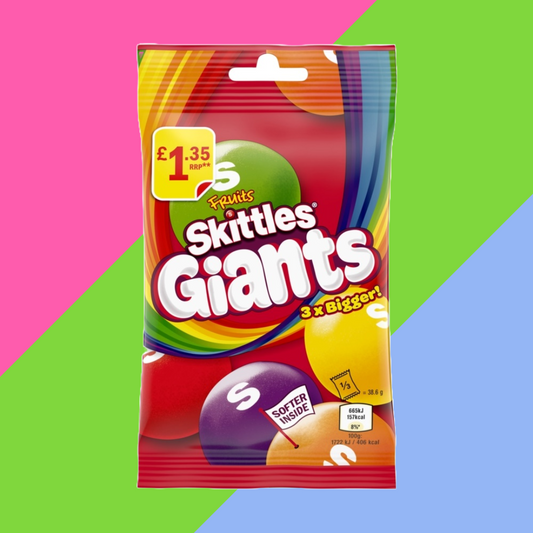 Skittles Giants Vegan Chewy Sweets Fruit Flavoured Treat Bag £1.35 PMP 14x116g