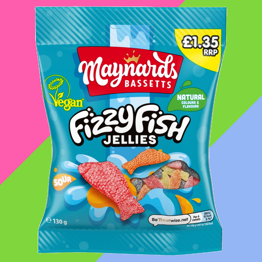 Maynards Bassetts Fizzy Fish Sweets Bag £1.35 PMP 12x130g