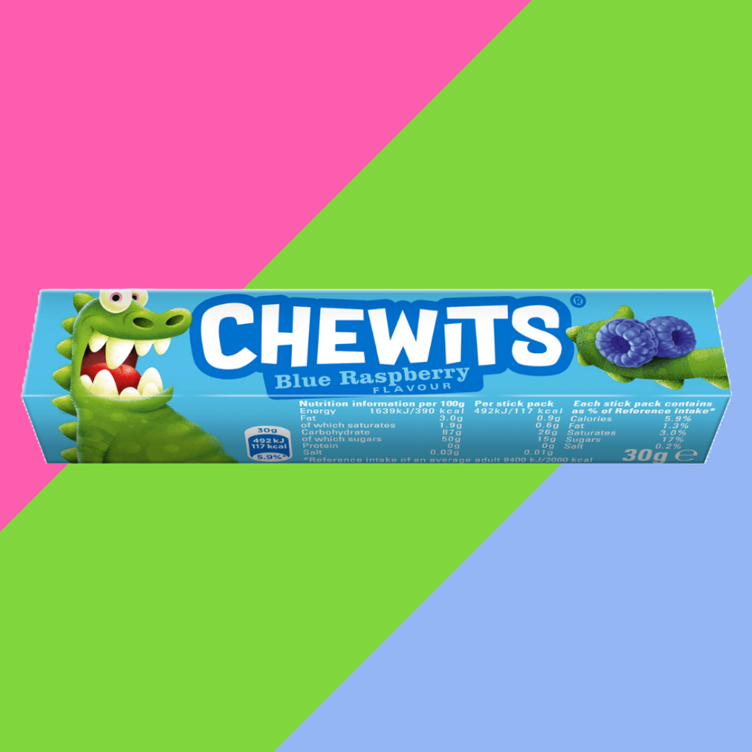 Chewits Blue Raspberry Flavour Stick Pack 40x30g