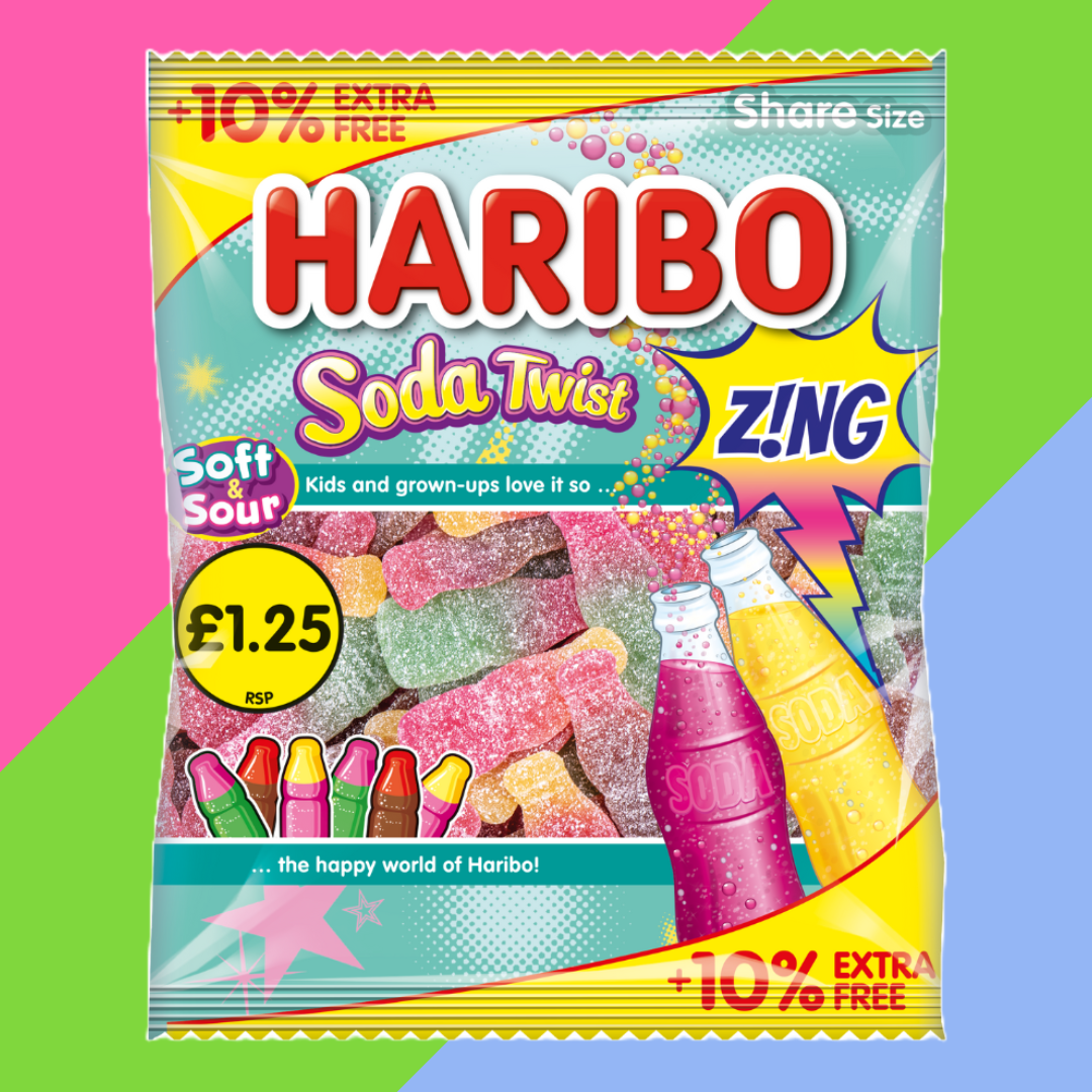 Haribo Soda Twist Bag 12x176g £1.25 PMP + 10% Extra Free