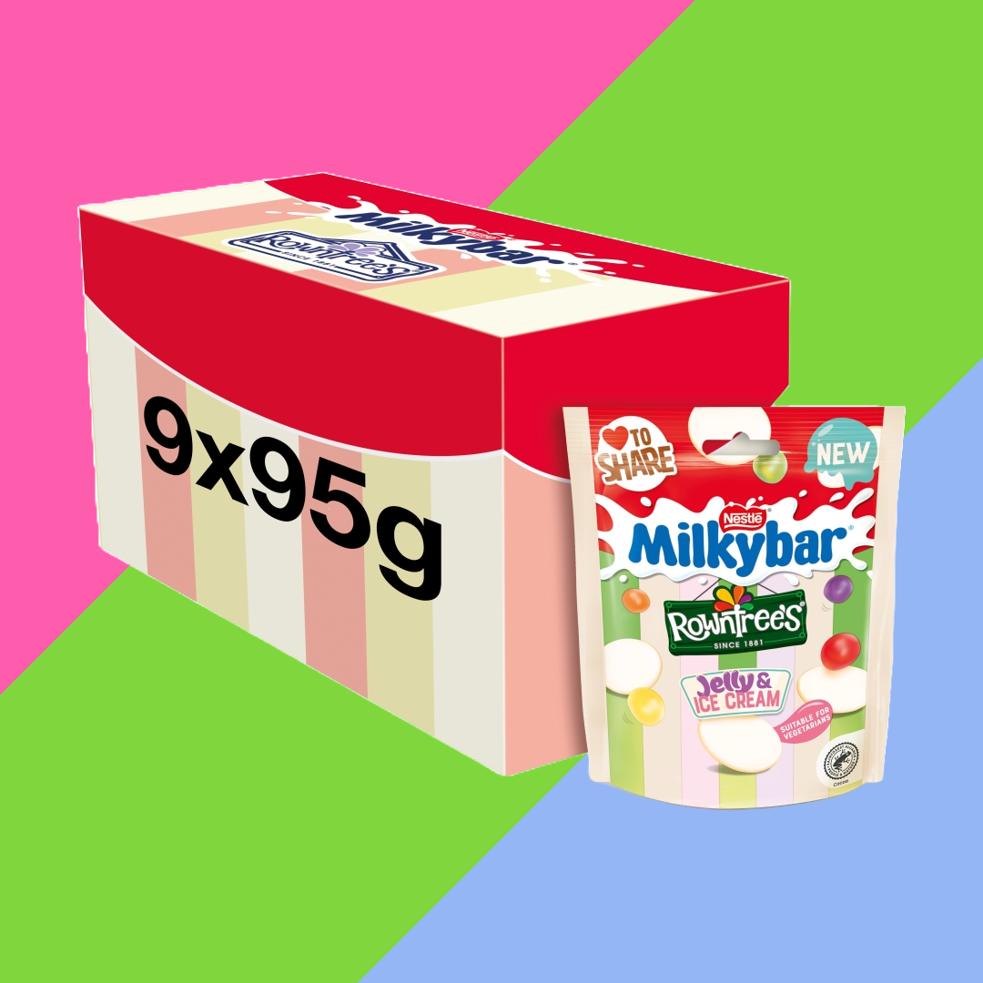 Milkybar Rowntree's Jelly & Ice Cream Share Bag 9x95g Bags