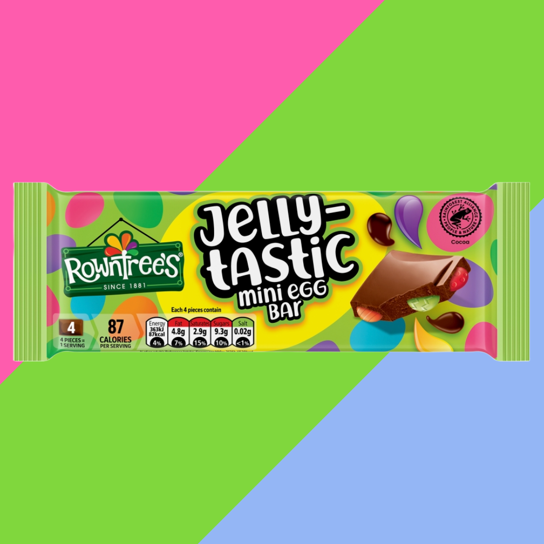 Rowntree's Jelly-Tastic Mini Egg Chocolate Sharing Bar 18x100g