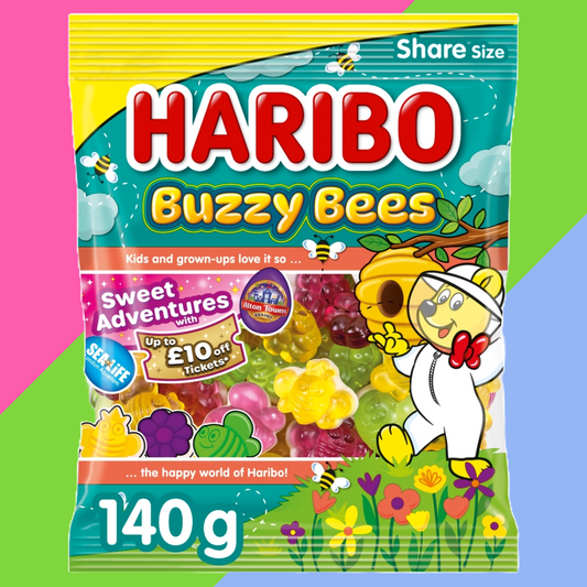 Haribo Buzzy Bees Fruit Flavour Jelly & Foam Sweets Bag 12x140g £1.25 PMP