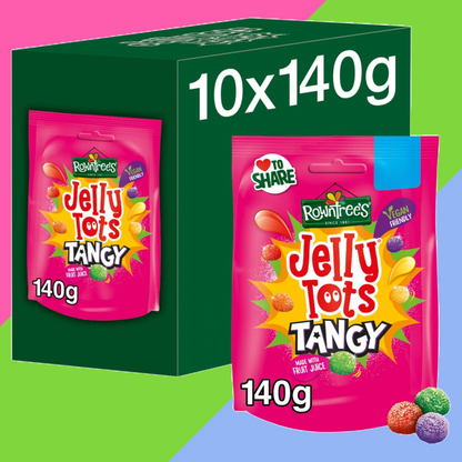 Rowntree's Jelly Tots Tangy Sweets Sharing Bag 10x140g