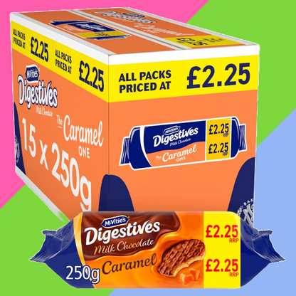 McVitie's Caramel Digestive Biscuits 15x250g £2.25