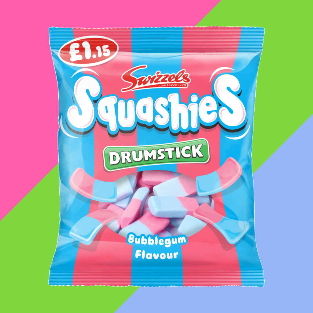 Swizzels Drumstick Squashies Bubblegum Flavour Bag 12 x 120g