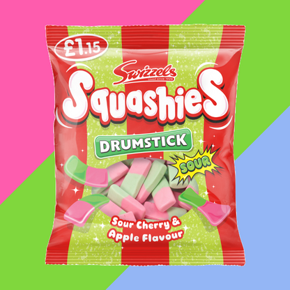 Swizzels Drumstick Squashies Sour Cherry & Apple Flavour Bag 12 x 120g