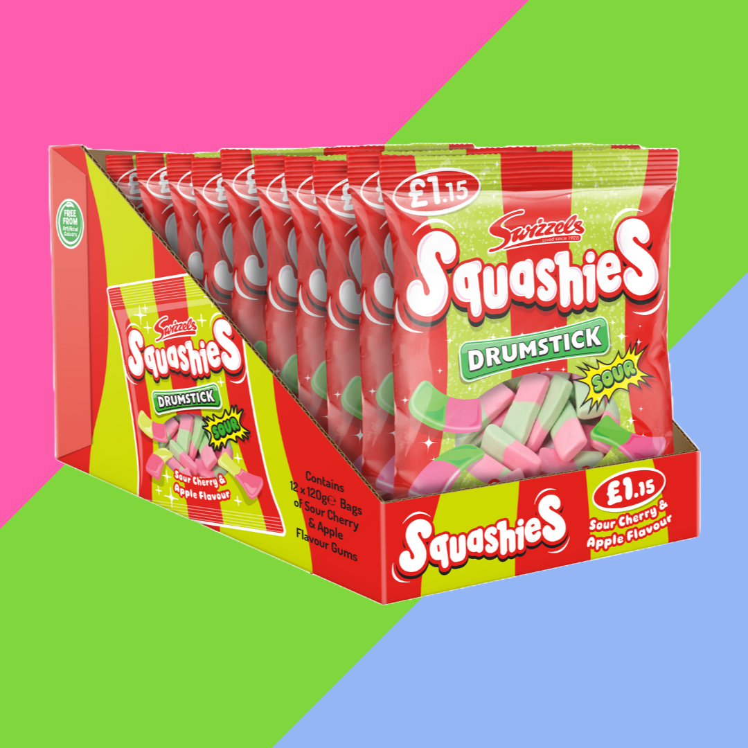 Swizzels Drumstick Squashies Sour Cherry & Apple Flavour Bag 12 x 120g