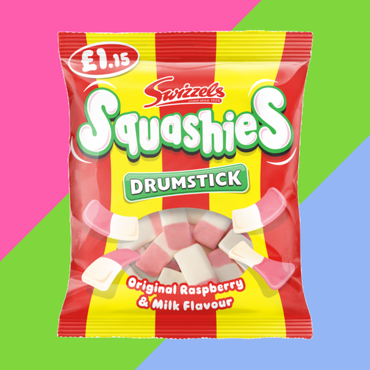 Swizzels Drumstick Squashies Original Raspberry & Milk Flavour Bag 12 x 120g