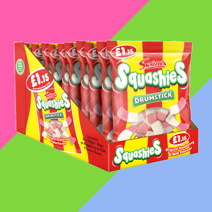 Swizzels Drumstick Squashies Original Raspberry & Milk Flavour Bag 12 x 120g