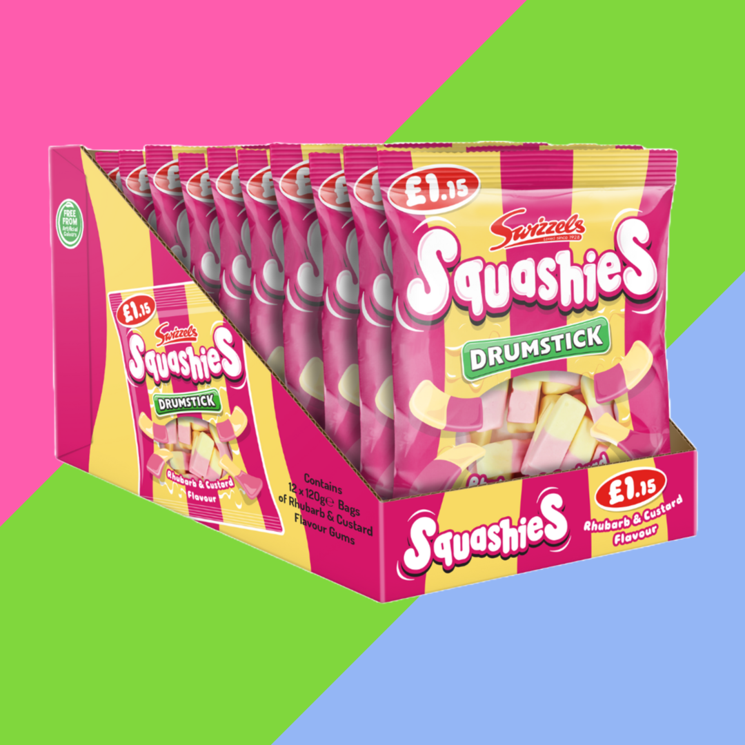 Swizzels Drumstick Squashies Rhubarb & Custard Flavour Bag 12 x 120g £1.15 PMP