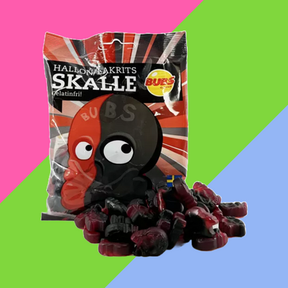 BUBS Raspberry Liquorice Skull 90g PACK OF 12