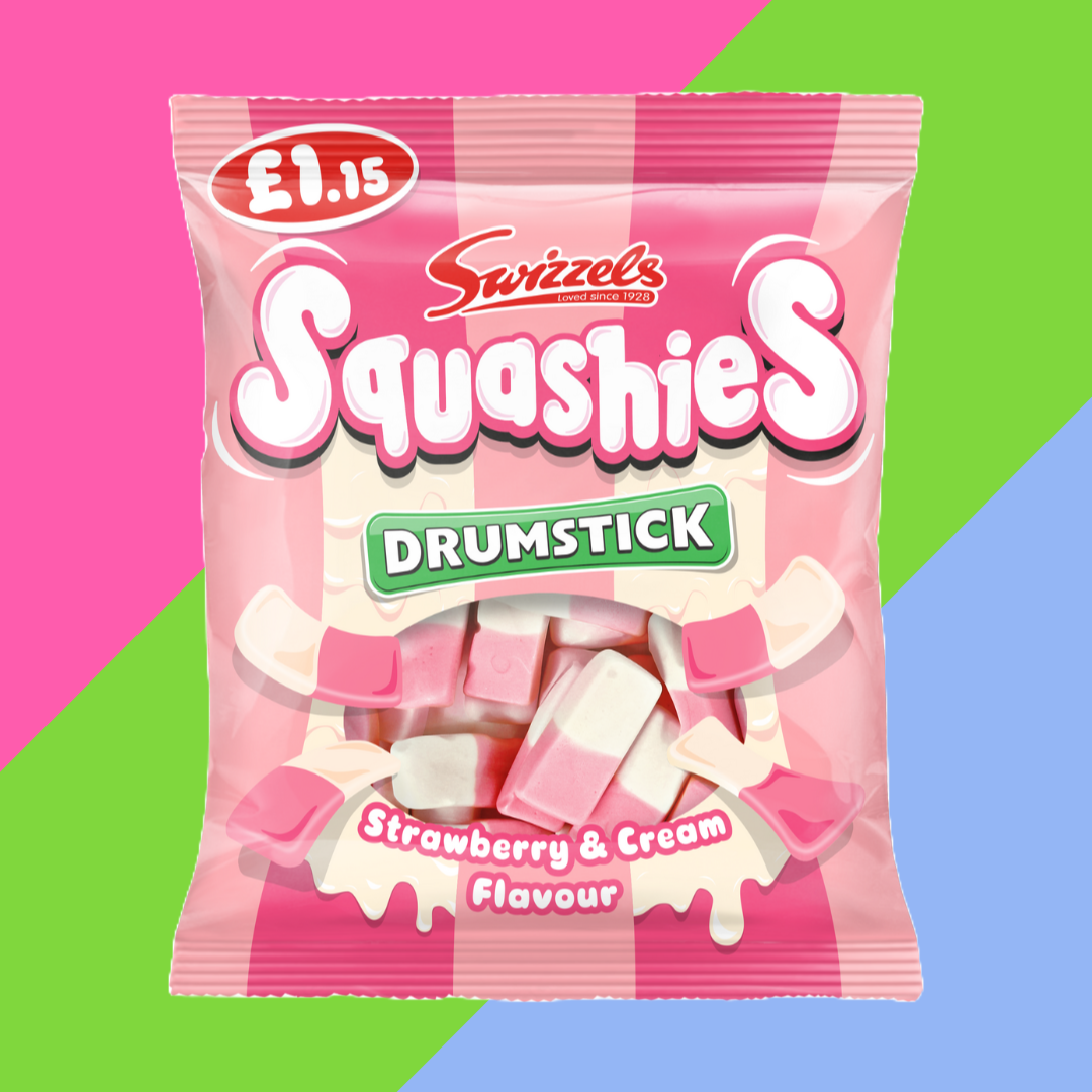 Swizzels Squashies Drumstick Strawberry & Cream Flavour Bag 12 x 120g £1.15 PMP