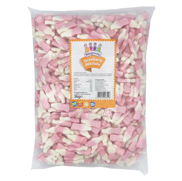 Kingsway Strawberry Milkshake Bottles 3kg