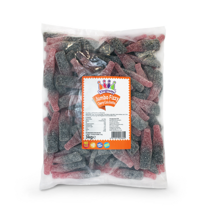 Kingsway Jumbo Fizzy Cherry Cola Bottles 3kg