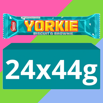 Yorkie Biscuit & Brownie Flavour Milk Chocolate Bar 24x44g