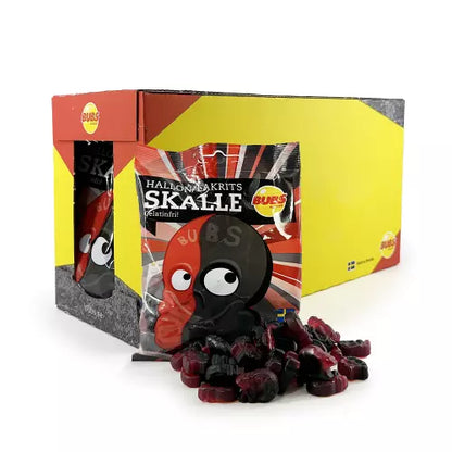 BUBS Raspberry Liquorice Skull 90g PACK OF 12