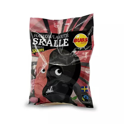 BUBS Raspberry Liquorice Foam Skull 90g PACK OF 12