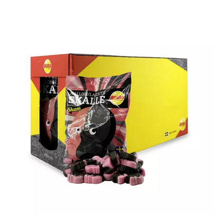 BUBS Raspberry Liquorice Foam Skull 90g PACK OF 12